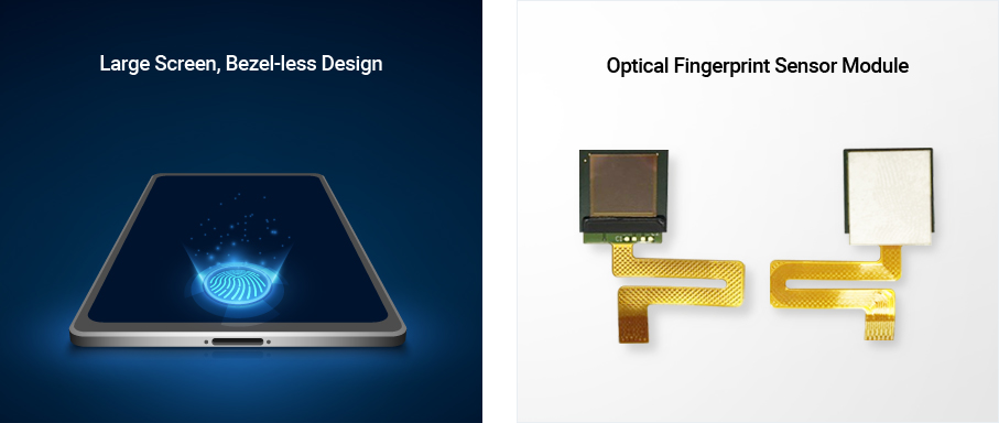 Large Screen, Bezel-less Design, Optical Fingerprint Sensor Module